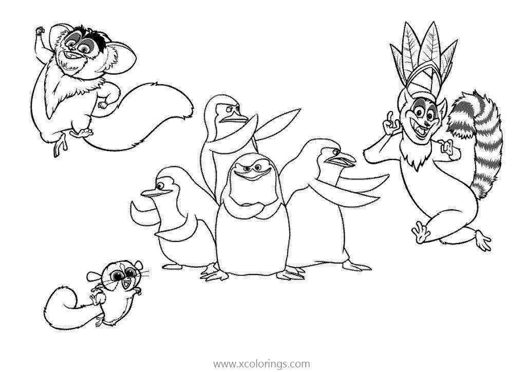 Free Madagascar Penguins Coloring Pages printable