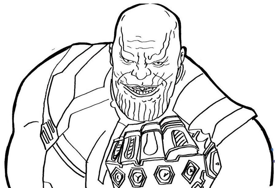 Free Madman Thanos Coloring Page printable