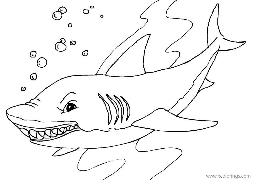 Free Marine Animals Bull Sharks Coloring Pages printable