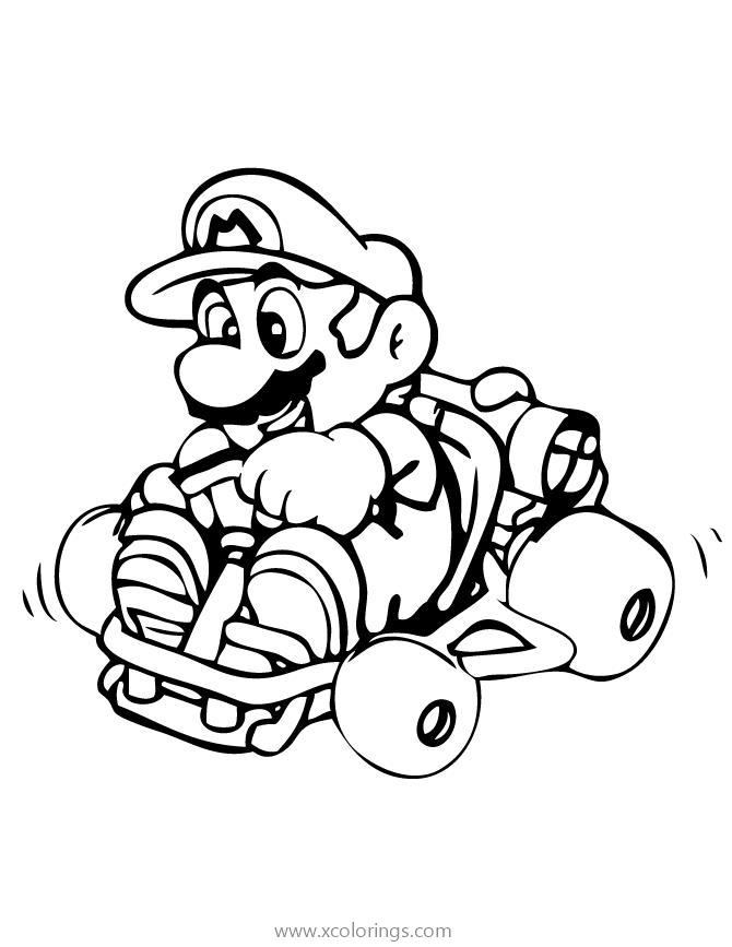Free Mario Kart 8 Mario Coloring Pages printable
