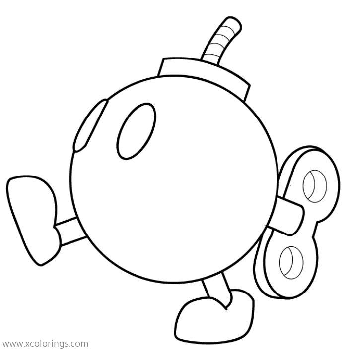 Free Mario Kart Coloring Pages Bomb Omb printable