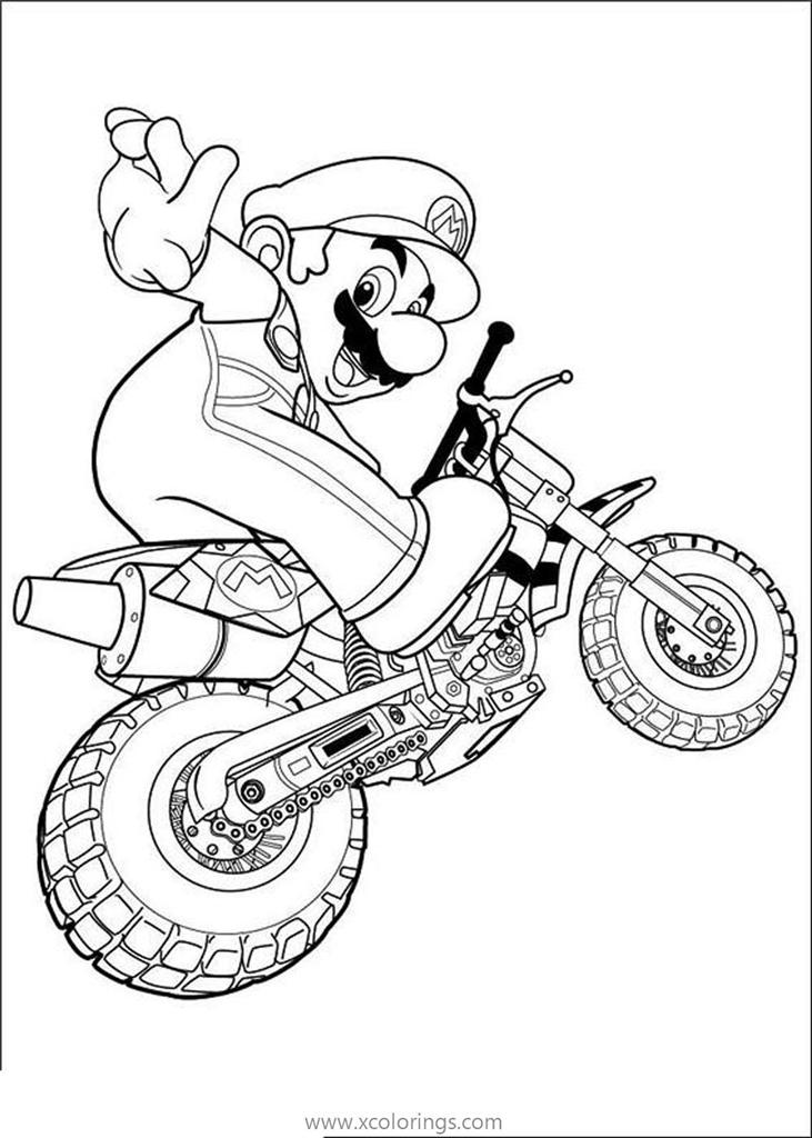 Free Mario Kart Coloring Pages Brave Mario printable