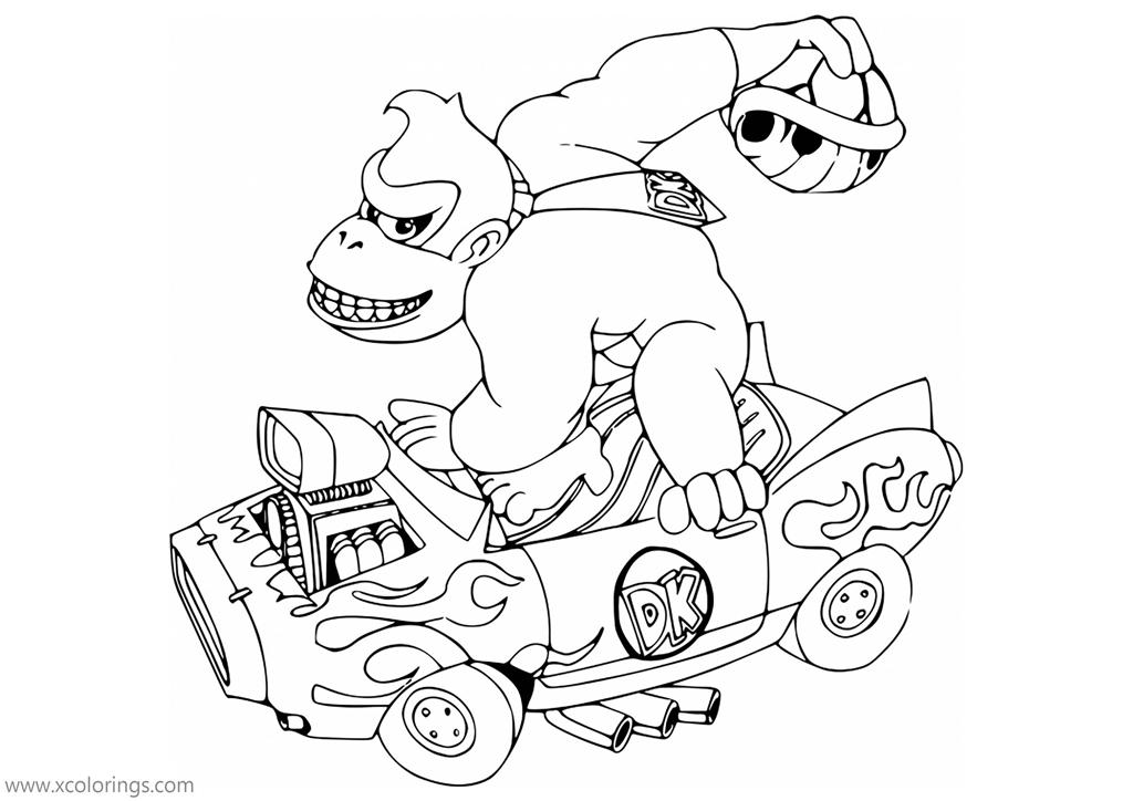 Free Mario Kart Coloring Pages Donkey Kong printable