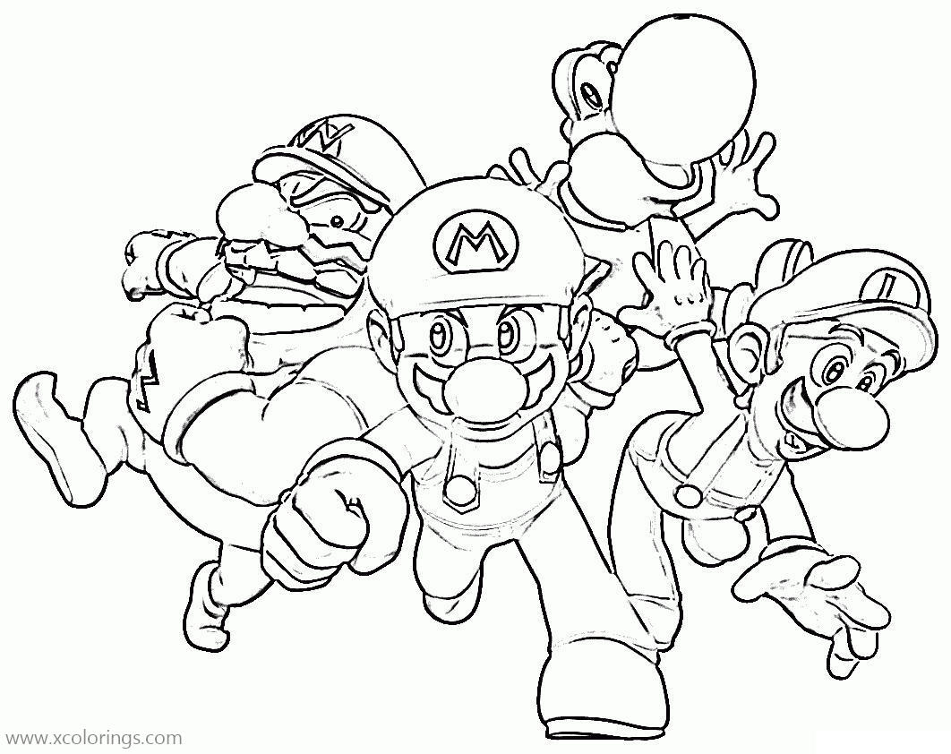 Free Mario Kart Coloring Pages Mario and Friends printable