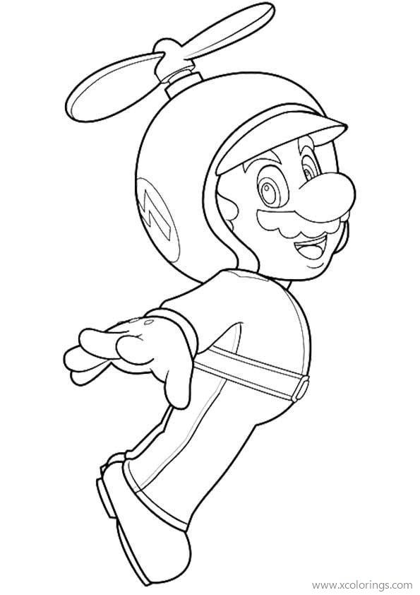 Free Mario Kart Coloring Pages Mario is Flying printable