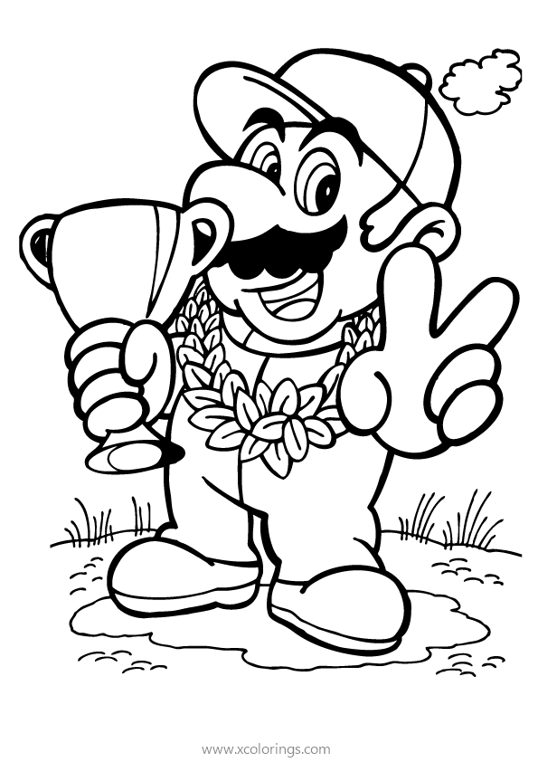 Free Mario Kart Coloring Pages Mario the Winner printable