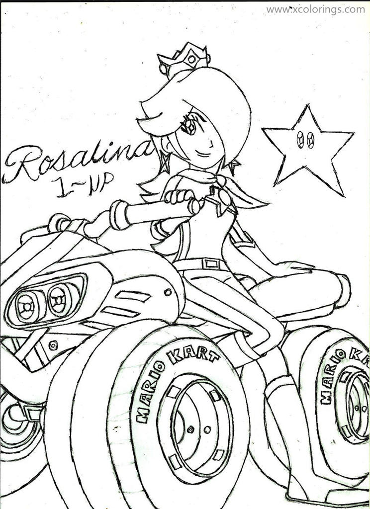 Free Mario Kart Coloring Pages Rosalinda Fan Art printable