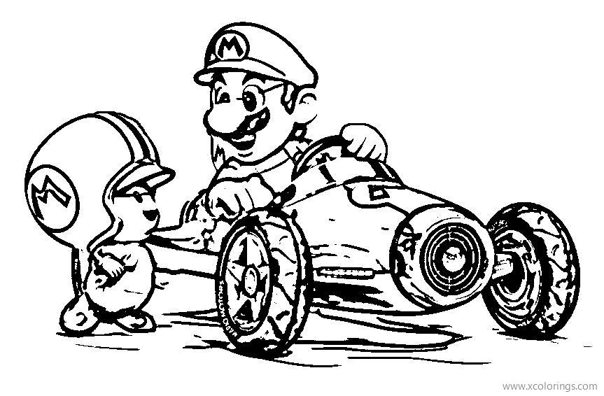 Free Mario Kart Coloring Sheet printable