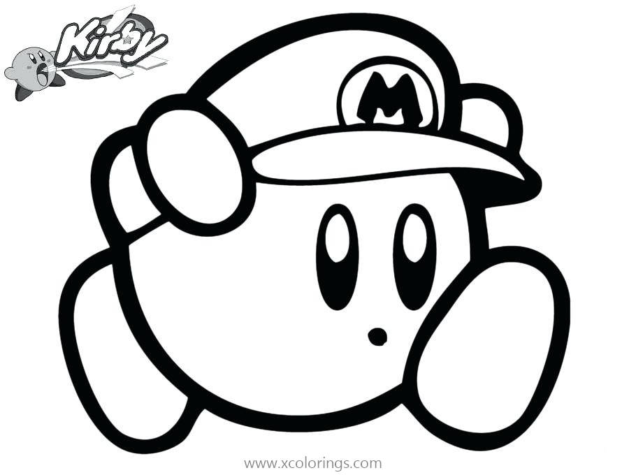Free Mario Kirby Coloring Page printable