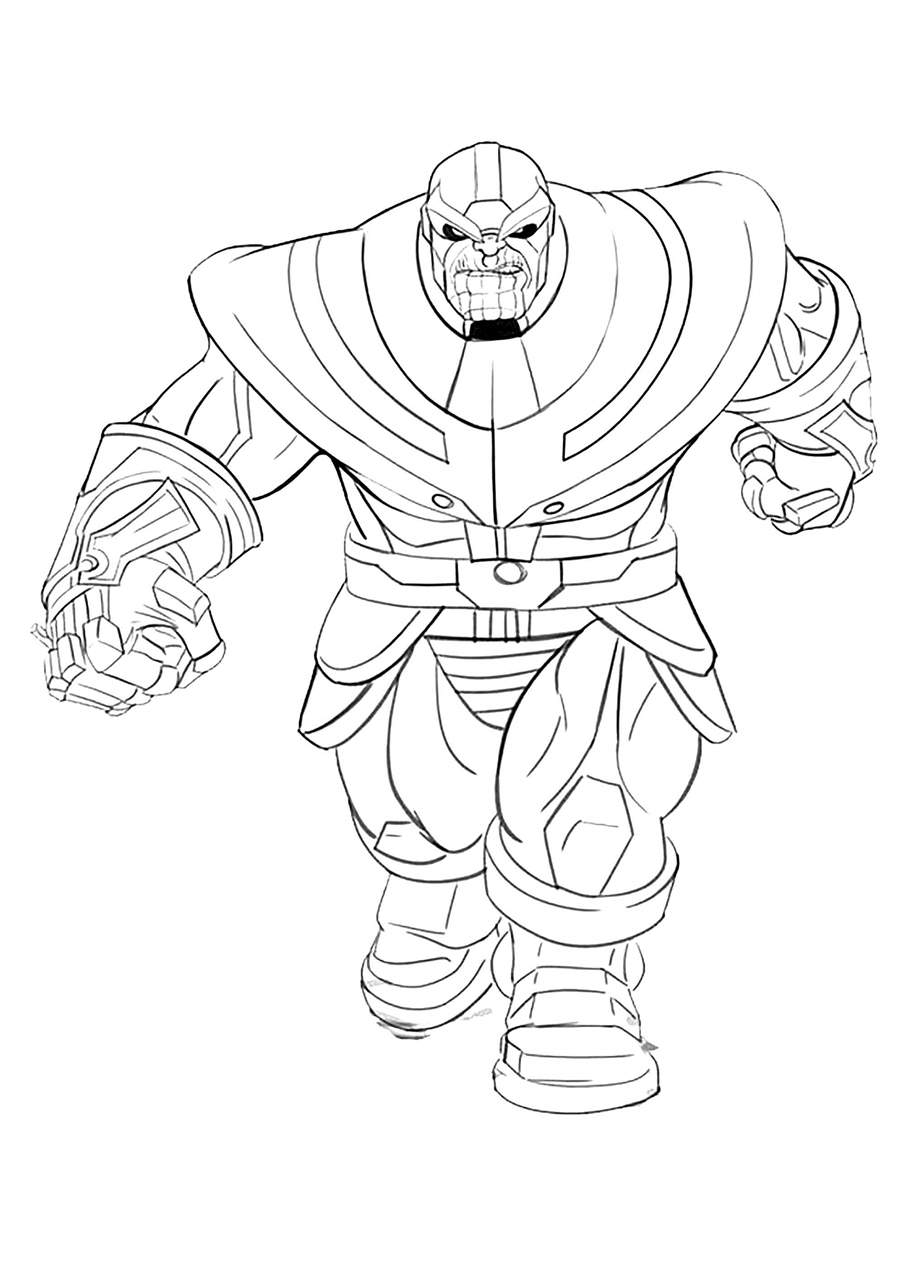 Free Marvel Characters Thanos Coloring Pages printable