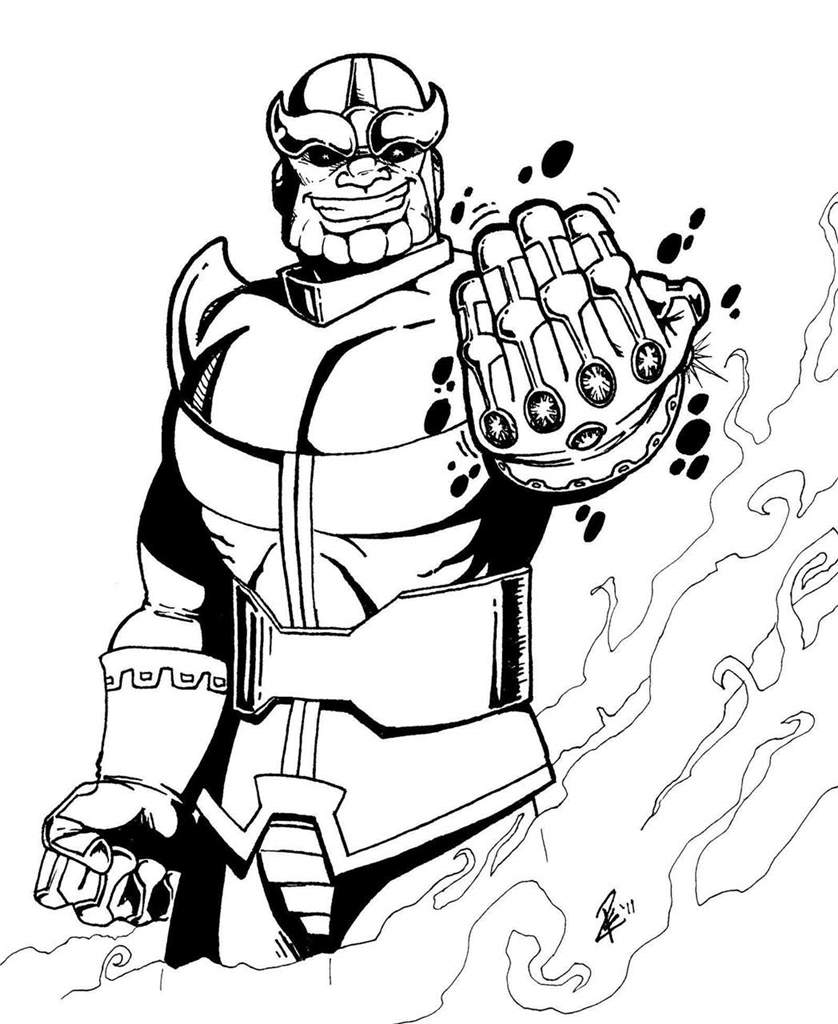 Free Marvel Comics Thanos Coloring Pages printable