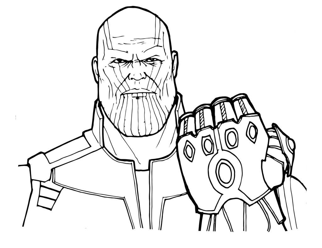 Free Marvel Superheroes Thanos Coloring Page printable