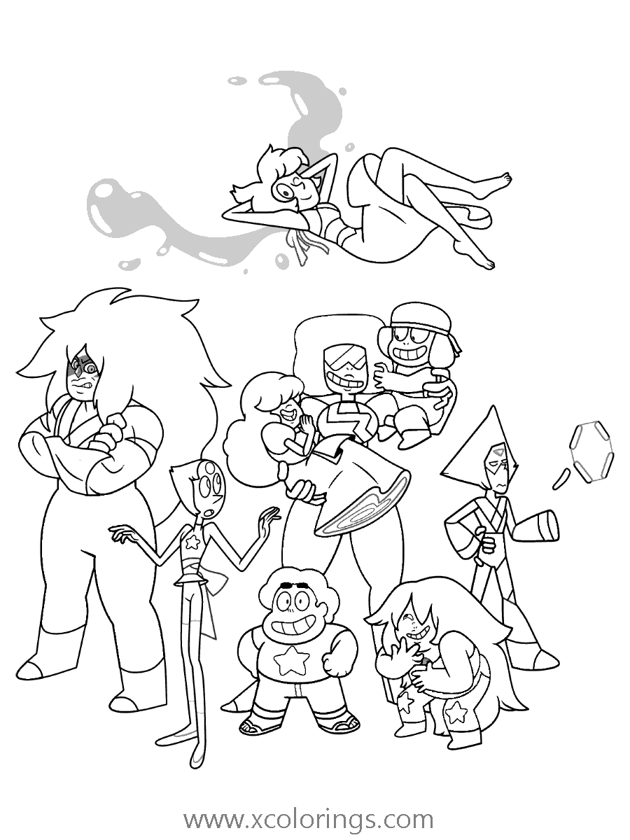 Free Members from Steven Universe Coloring Pages printable