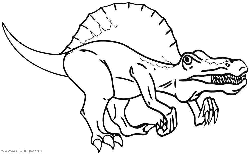 Free Menacing Dinosaur Spinosaurus Coloring Page printable