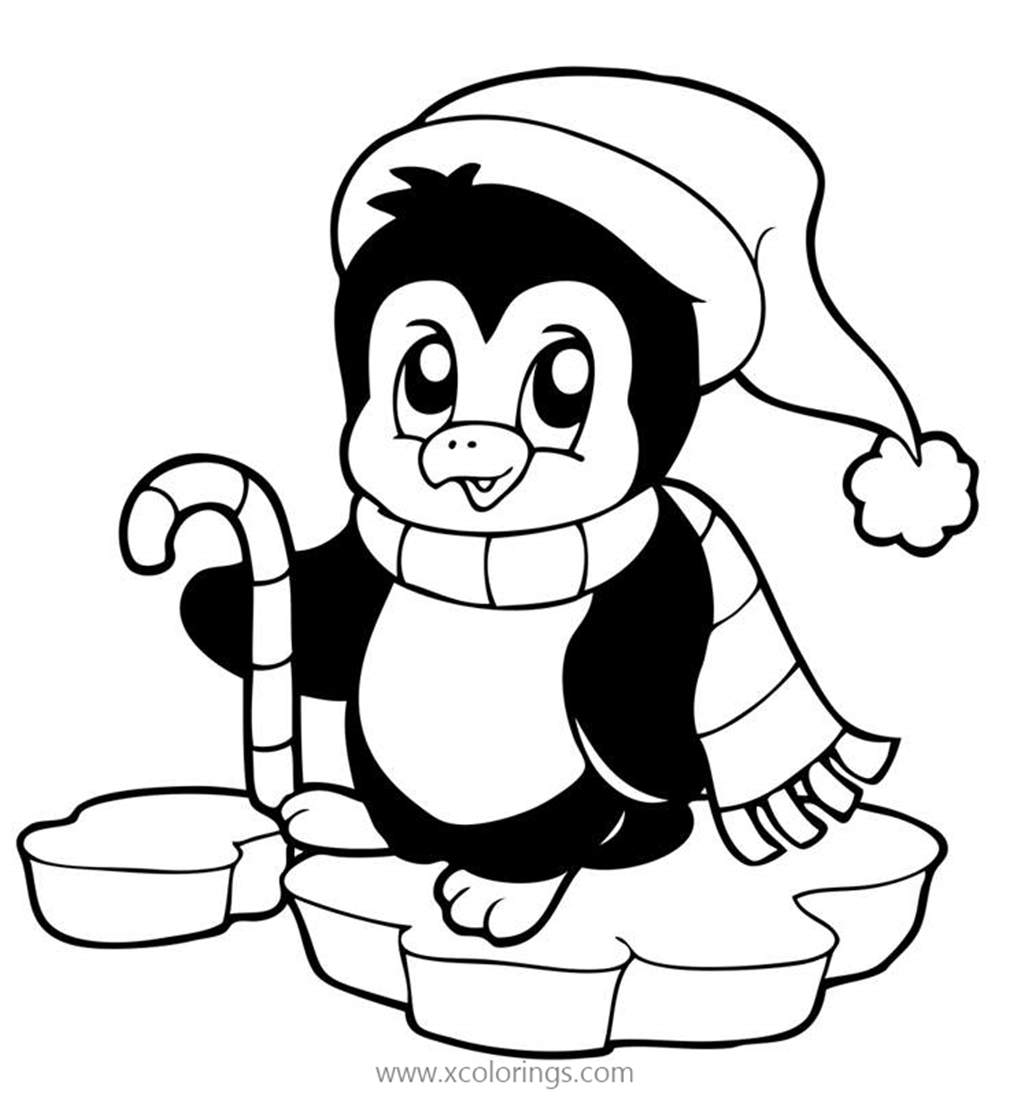 Free Merry Christmas Penguin Coloring Pages printable