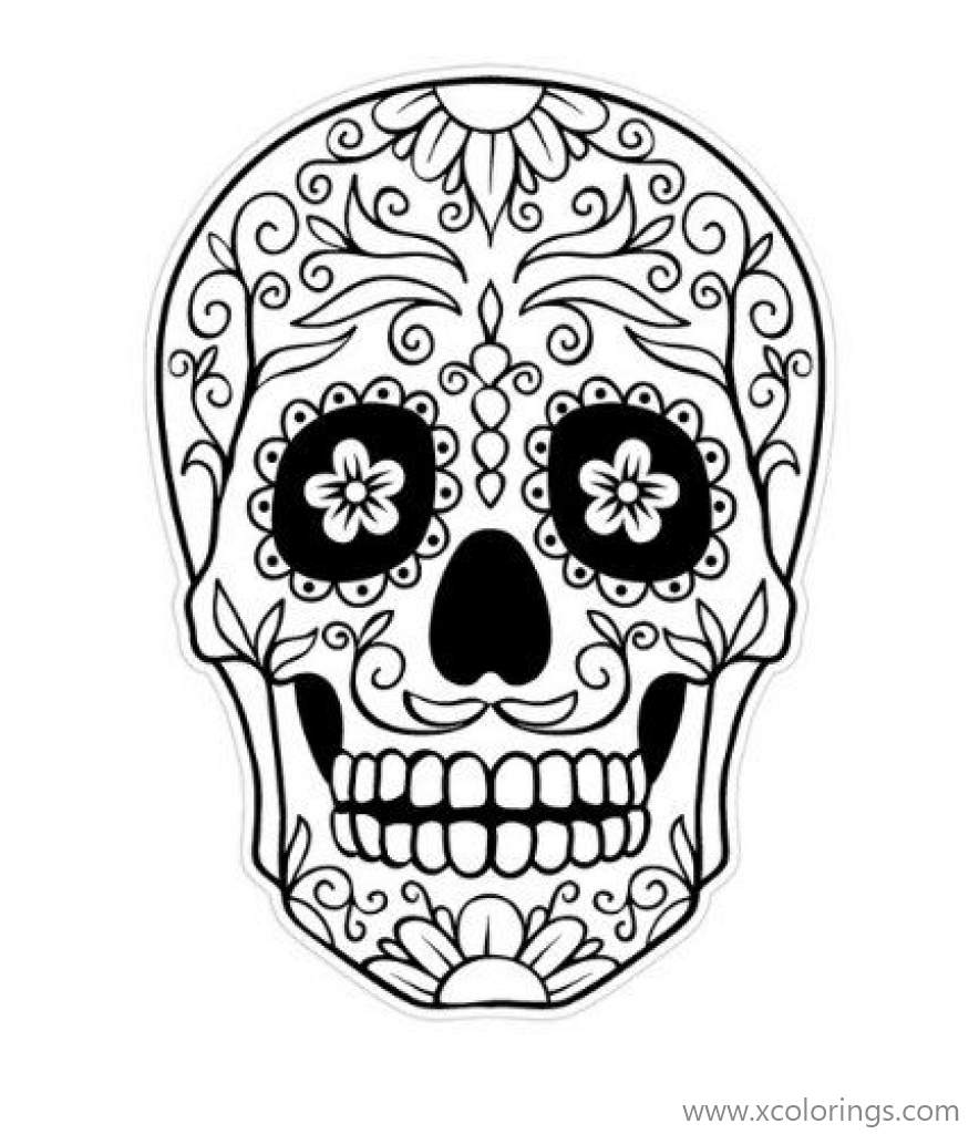 Free Mexican Day of The Dead Coloring Page printable