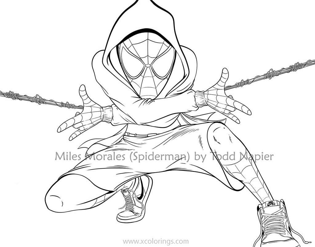 Free Miles Morales Coloring Pages Fan Fiction printable