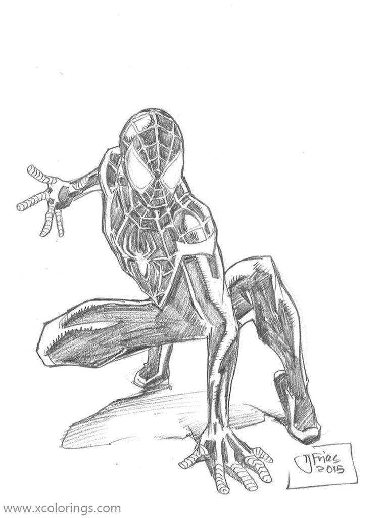 Free Miles Morales Coloring Pages Pencil Drawing printable
