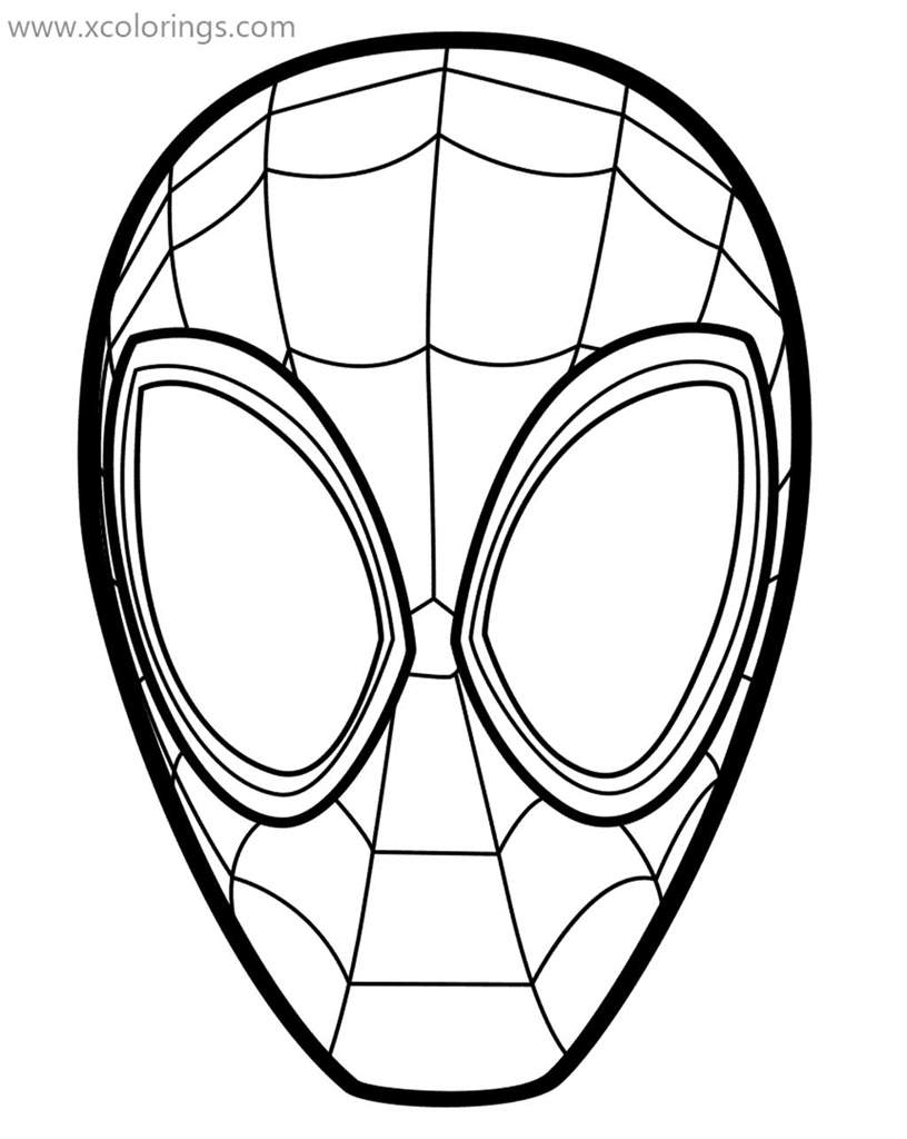 Miles Morales Coloring Pages Spiderman Mask XColorings