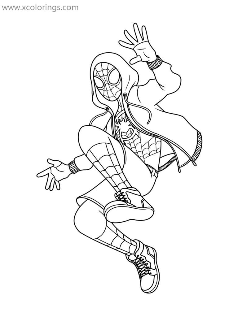 Free Miles Morales Coloring Pages with Sweater printable