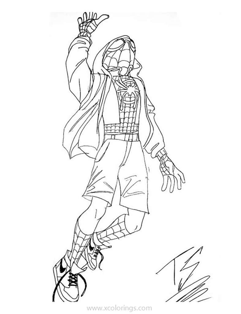 Miles Morales Spider Verse Coloring Pages Coloring Reference Reverasite