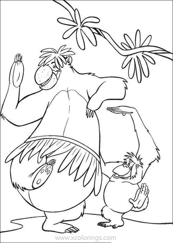 Free Monkeys from Jungle Book Coloring Pages printable