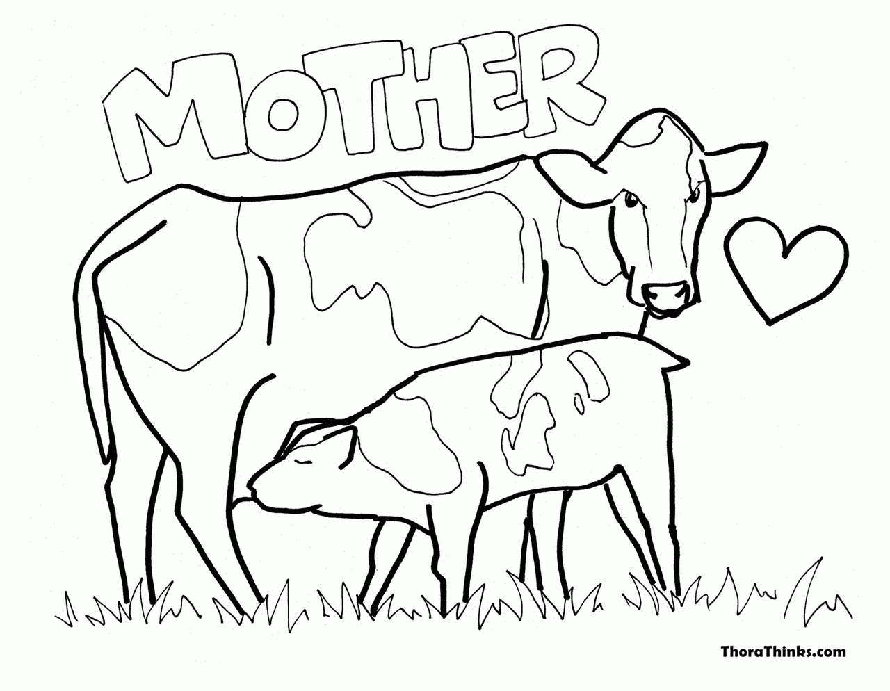 Free Mother Cow Coloring Pages printable
