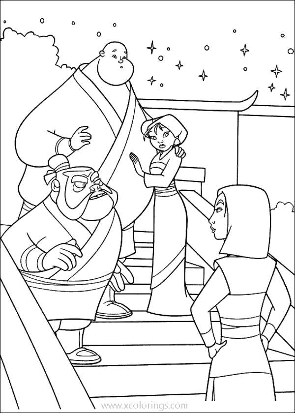 Free Mulan Coloring Pages Chien-Po printable