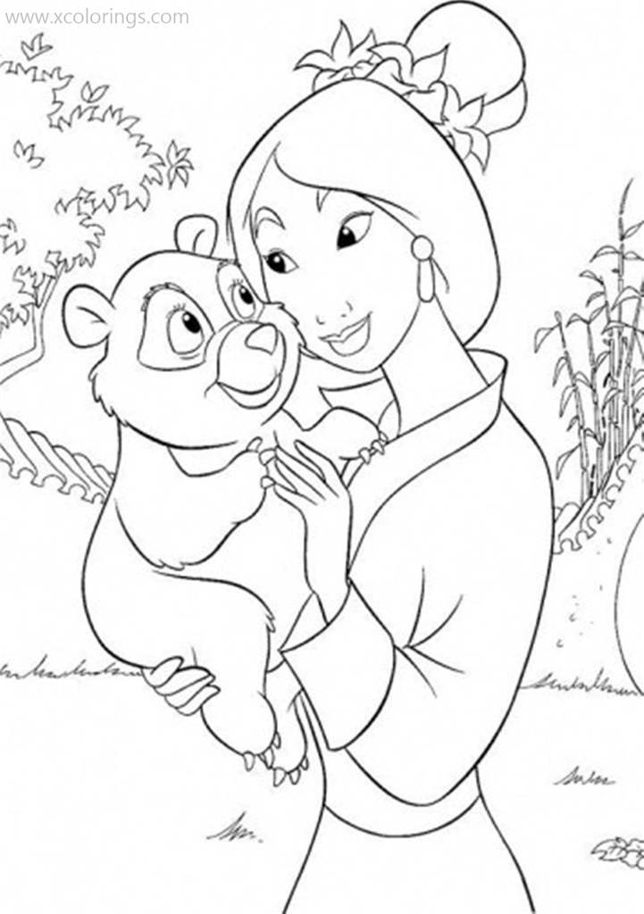 Free Mulan Coloring Pages Little Bear printable