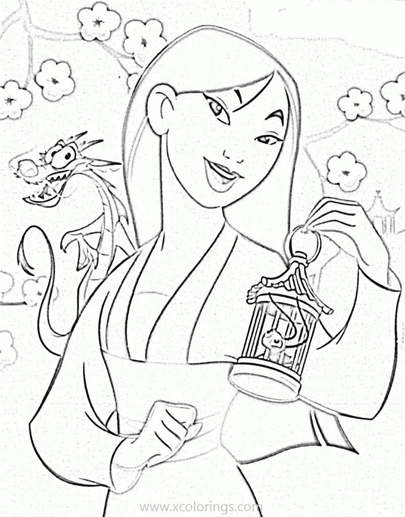 Free Mulan Coloring Pages Lucky Cricket printable