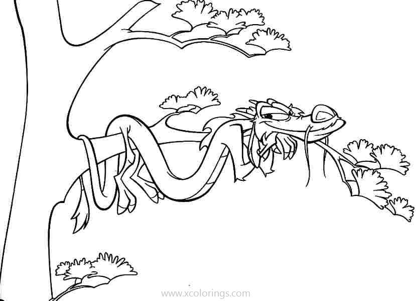 Free Mulan Coloring Pages Mushu On The Tree printable