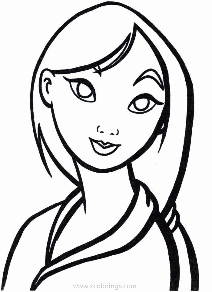 Free Mulan Coloring Pages Outline printable