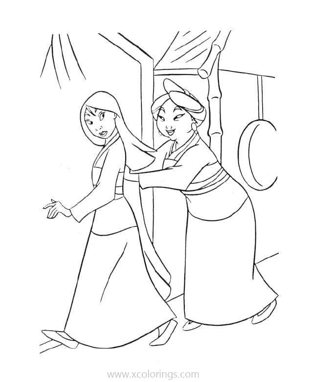 Free Mulan and Matchmaker Coloring Pages printable