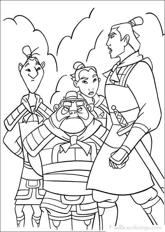 Free Mulan in the Army Coloring Pages printable