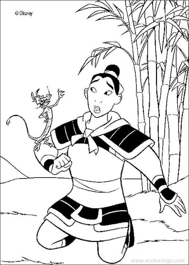 Free Mulan's Friend Mushu Coloring Pages printable