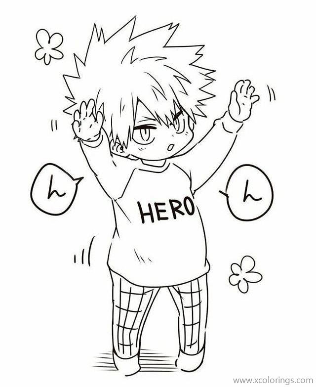 Free My Hero Academia Coloring Pages Chibi Character printable