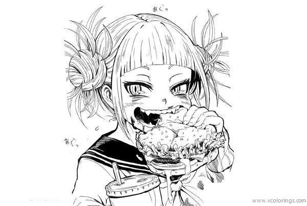 My Hero Academia Coloring Pages Eating Food - XColorings.com