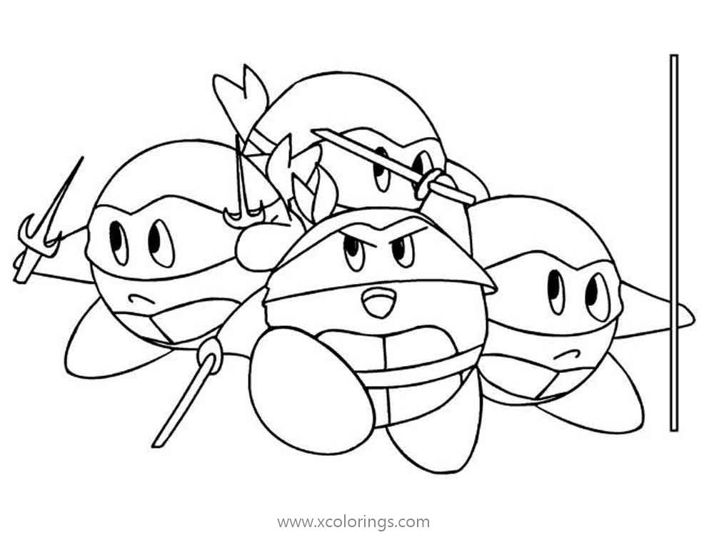 Free Ninja Turtles Kirby Coloring Page printable