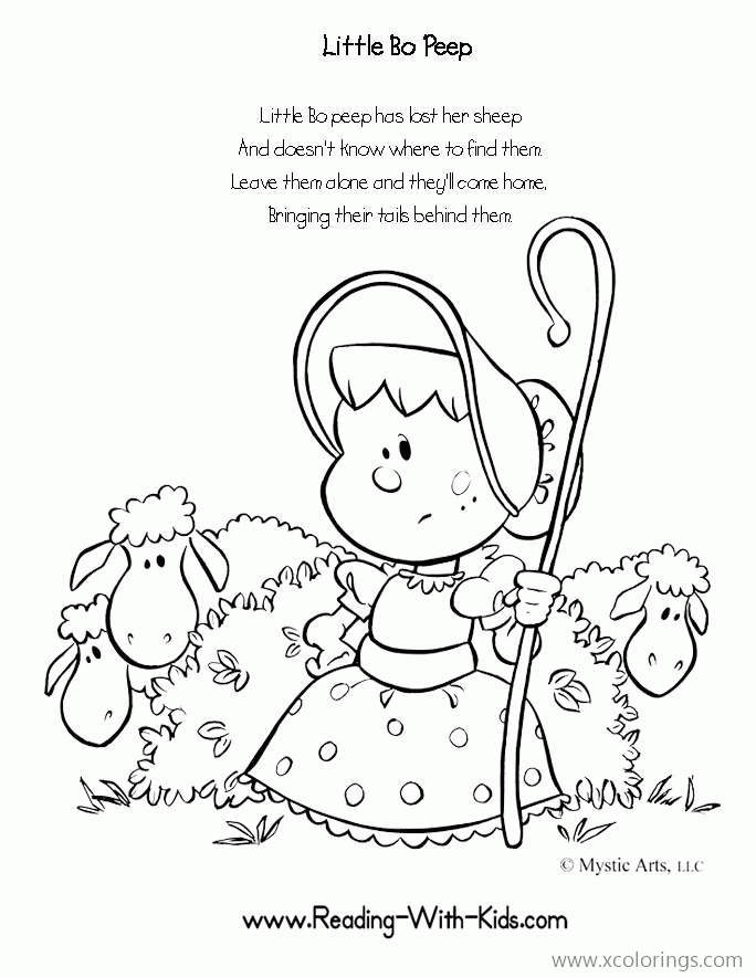 Free Nursery Rhymes of Sheep Coloring Pages printable