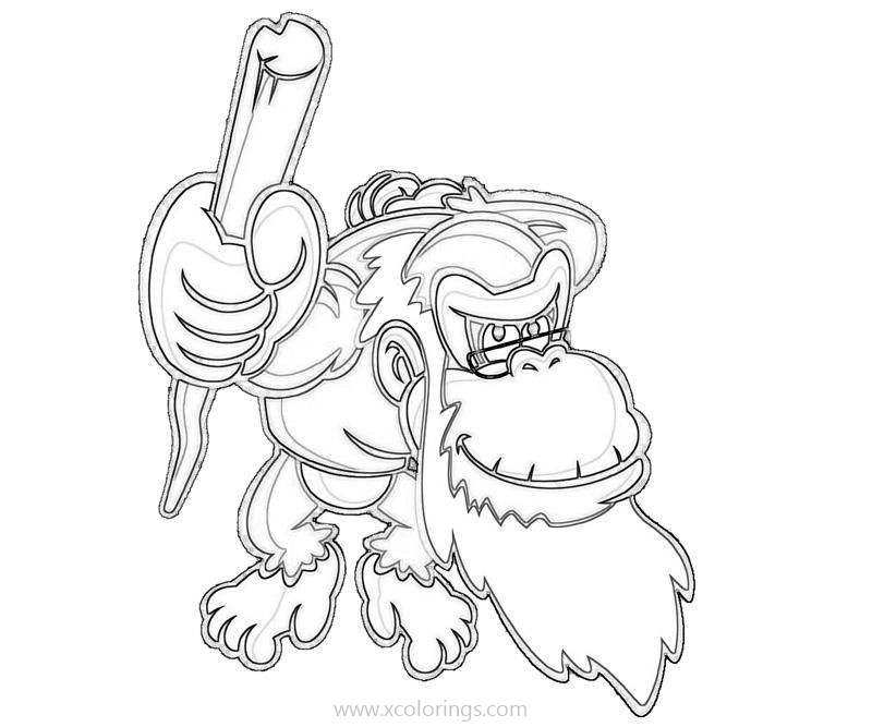Free Old Monkey from Donkey Kong Coloring Pages printable