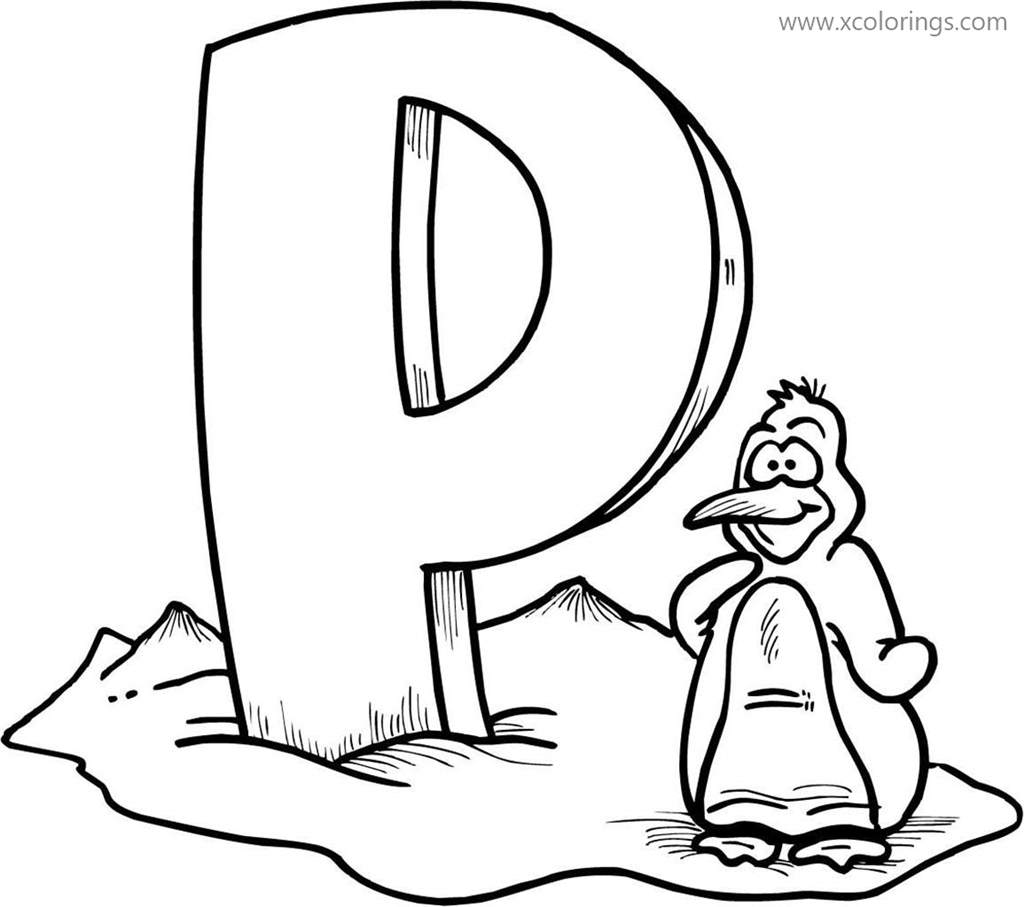 Free P is for Penguin Coloring Pages printable