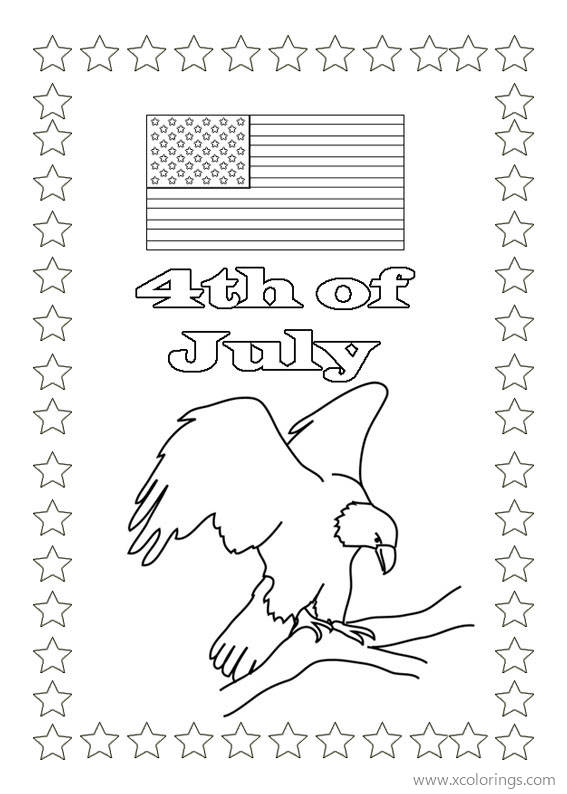 Free Patriotic Eagle of 4th of July Coloring Pages printable