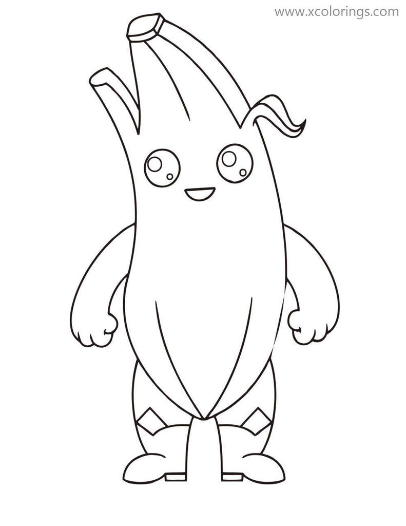 Free Peely Banana from Fortnite Coloring Pages printable