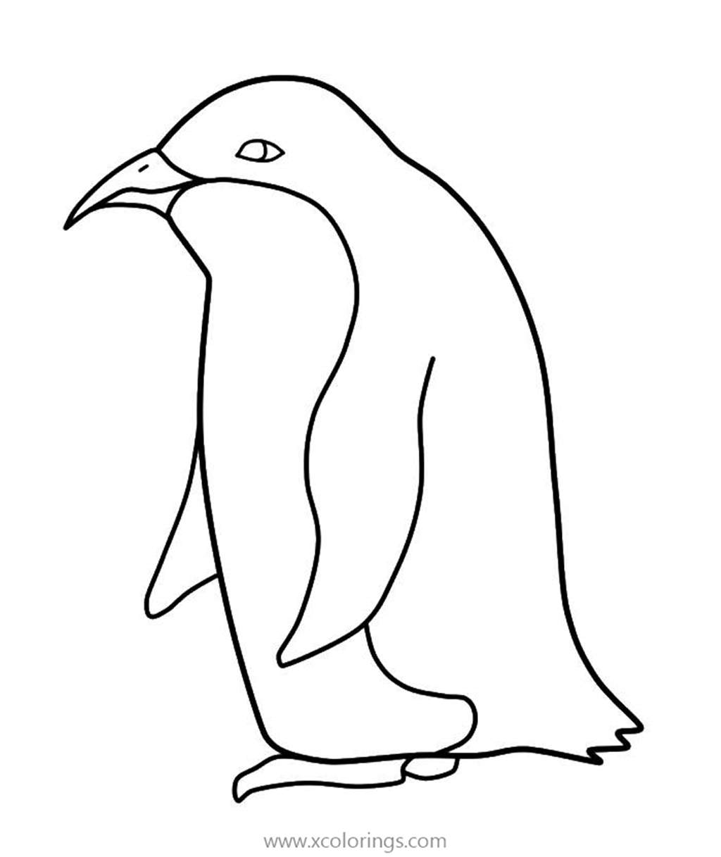Free Penguin Coloring Page Easy for Preschoolers printable