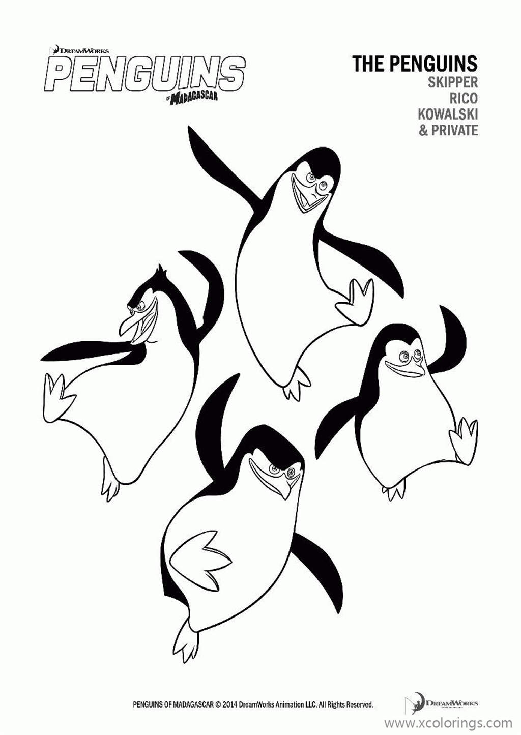 Free Penguin Of Madagascar Coloring Pages printable