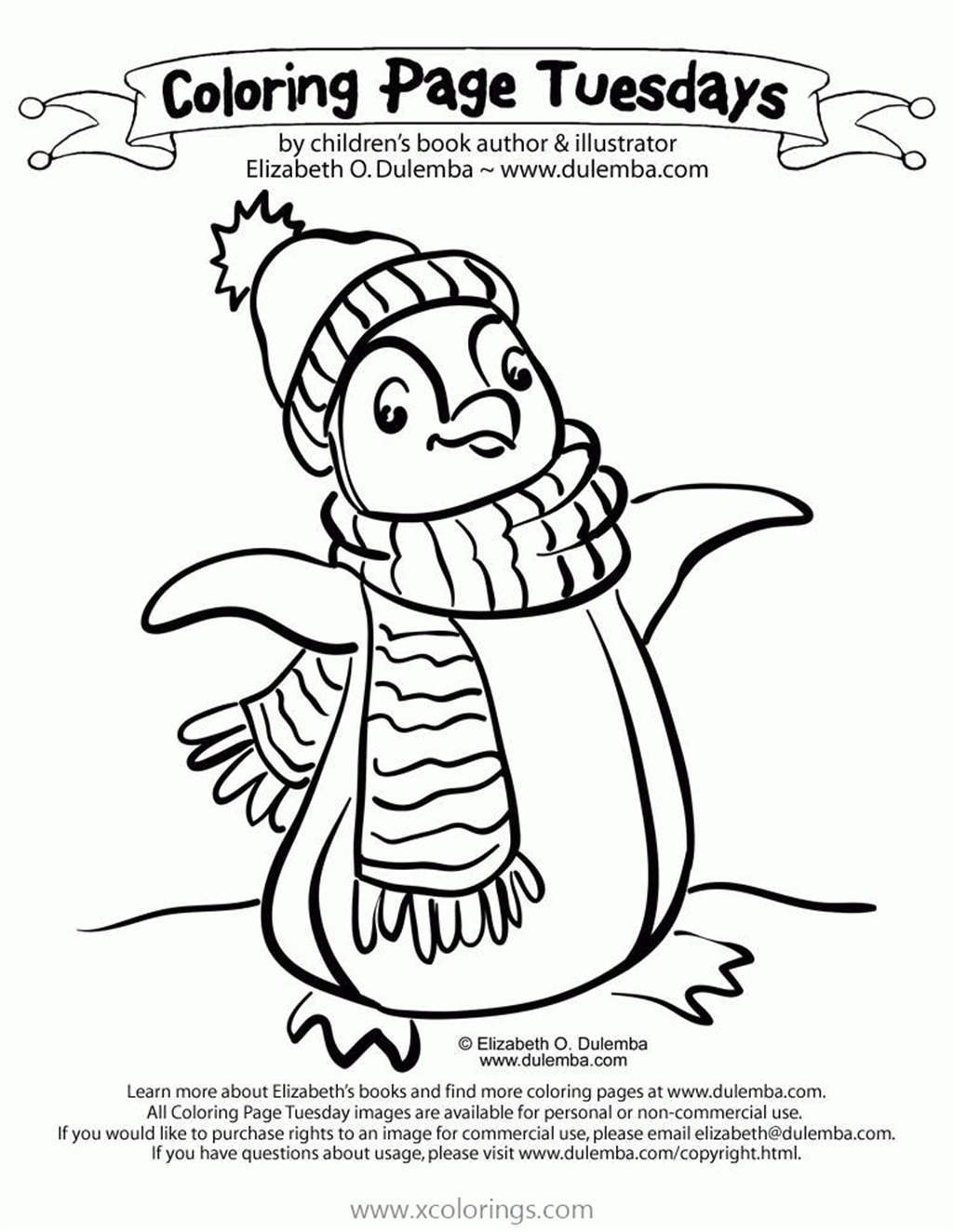 Free Penguin is Dancing Coloring Pages printable