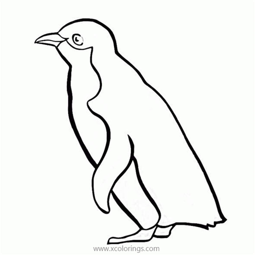 Free Penguin is Walking Coloring Page printable