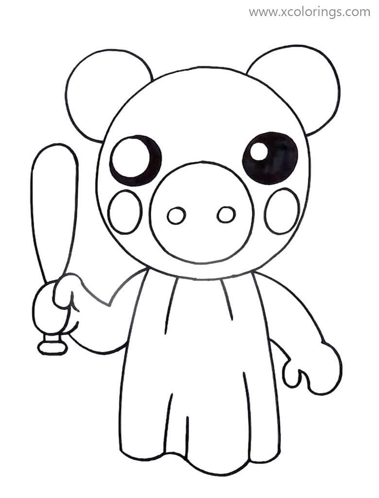 Free Peppa Pig from Piggy Roblox Coloring Pages printable