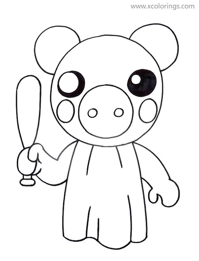 Peppa Pig From Piggy Roblox Coloring Pages Xcolorings Com - printable dino piggy roblox coloring pages