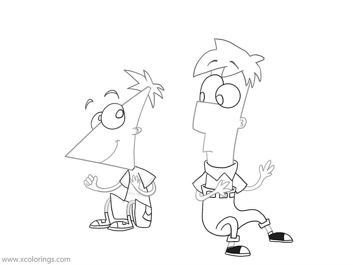 Free Phineas Play with Ferb Coloring Page printable